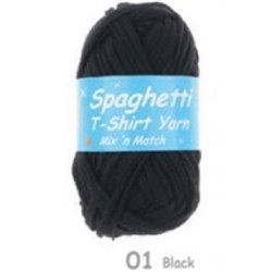 Spaghetti T-Shirt Yarn Black 01 100g