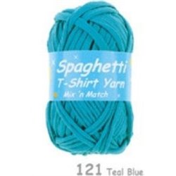 Spaghetti T-shirt yarn teal blue 121 100g