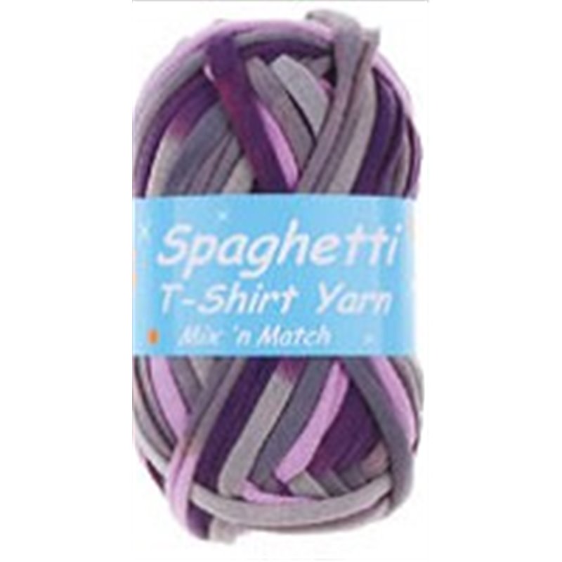 Spaghetti T-Shirt yarn Purple/Greys 137 100g