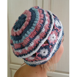 Crochet Beanie Pink & Blue...